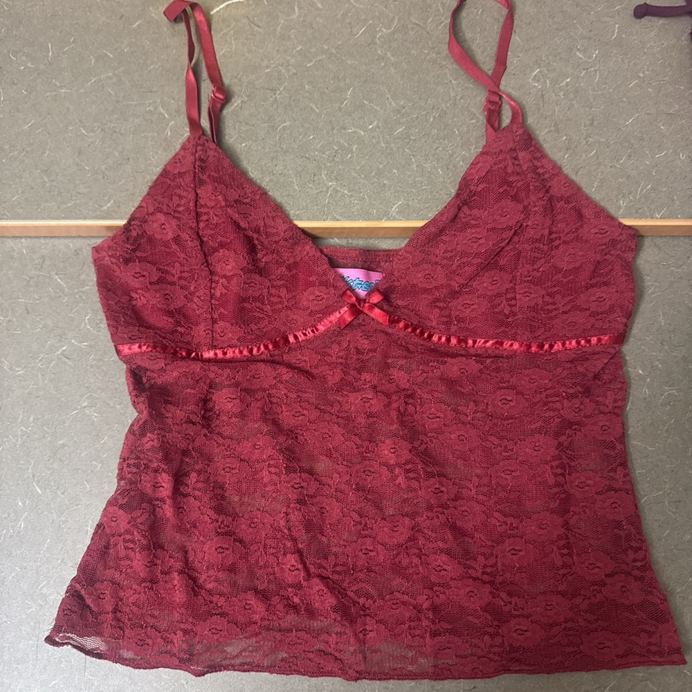 Elegant Red Lace Camisole